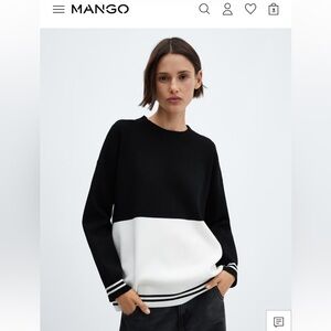 Mango 4x colorblock varsity sweater